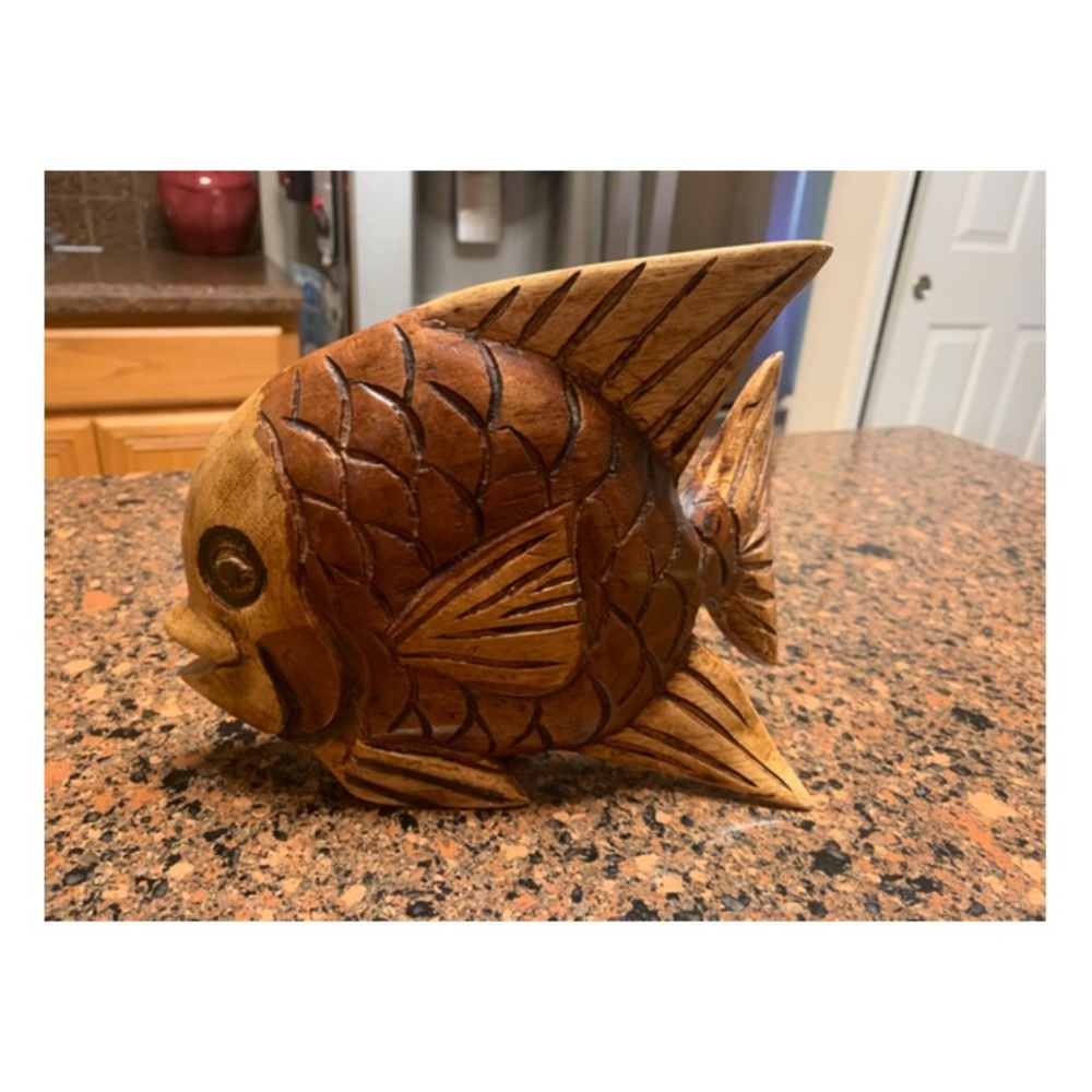 Handmade carved wood Fish